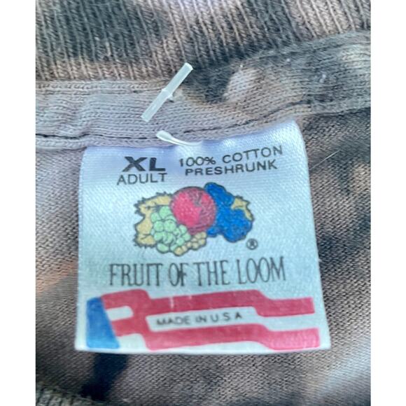 VTG FRUIT OF THE LOOM 80s Black Hole Shirt Short Sleeve Men Black Tie-Dye SZ. XL - Picture 3 of 5